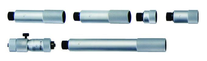 Mitutoyo 137-213 Tubular Vernier Inside Micrometer, Extension Rod Type, 2-20" Range, 0.001" Graduation, +/-6.00052" Accuracy, 6 Pcs Extension Rods - Image 4