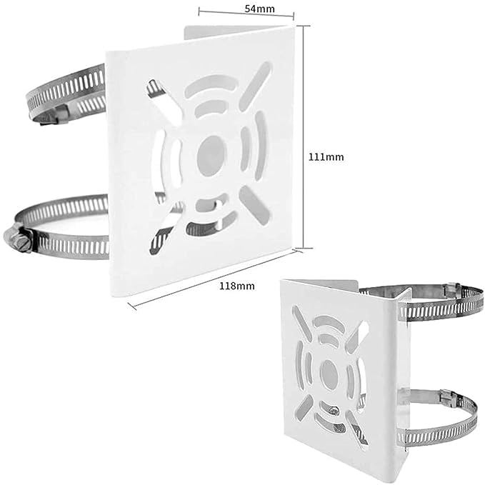 JK VISION Camera clamp Bracket with 2 Nos. 100 MM SS Loops, for CCTV Security Camera Indoor Outdoor Universal Compatible, White for Dome Cameras - Image 2