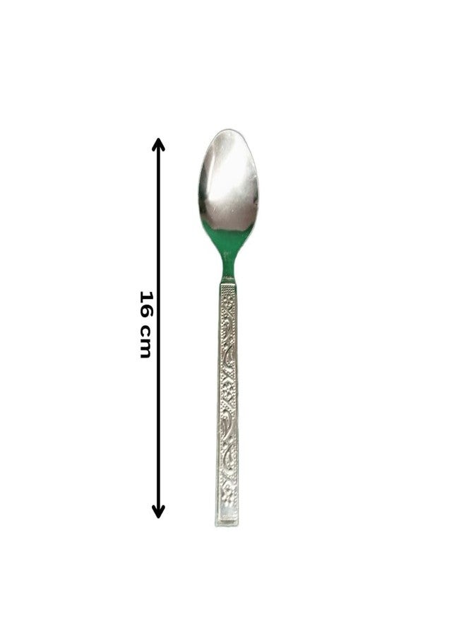 SVDK Stainless Steel Spoon Set of 12,Dinning, Dinner, Spoon and Table Spoons Cooking Food Grade Silverware for Home and Kitchen (Set of 12) - Image 2