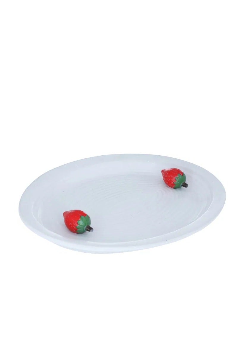 Alsaif Gallery Al Saif Gallery Porcelain Serving Plate, 35.9 x 25.7 x 4.3 cm, Round - White - Image 3