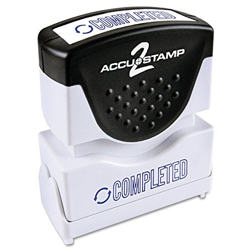 AccuStamp ACCU-STAMP2 Message Stamp with Shutter, 1-Color, COMPLETED, 1-5/8" x 1/2" Impression, Pre-Ink, Blue Ink (035582) - Image 5