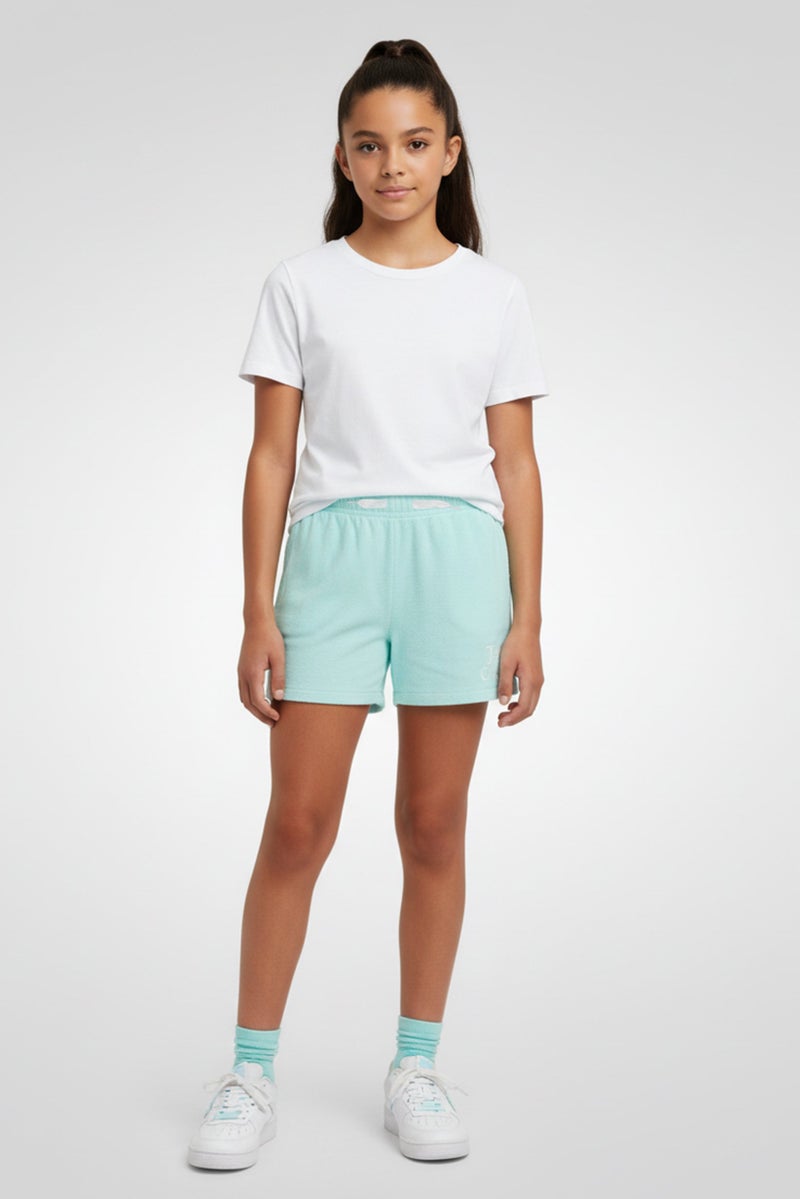 Juicy Couture شورتات أساسية بسيطة للبنات، تركواز - Image 1