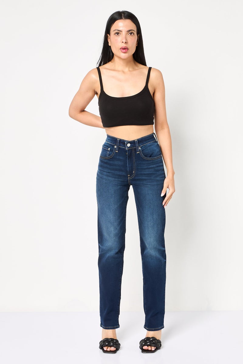 Levi's Women Skinny Fit Washed Denim Jeans, Blue - Image 2