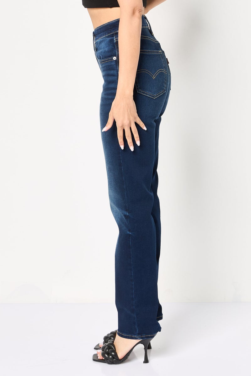 Levi's Women Skinny Fit Washed Denim Jeans, Blue - Image 3