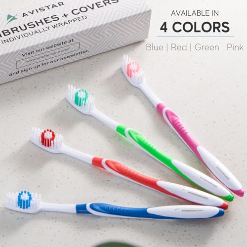 Avistar 4 Pack Toothbrushes for Adults - Individually Wrapped Medium Bristle Toothbrushes with Covers - Green - Convenient & Affordable Dental Care for Travel, Hotels, Airbnb, Missions & More - Image 3