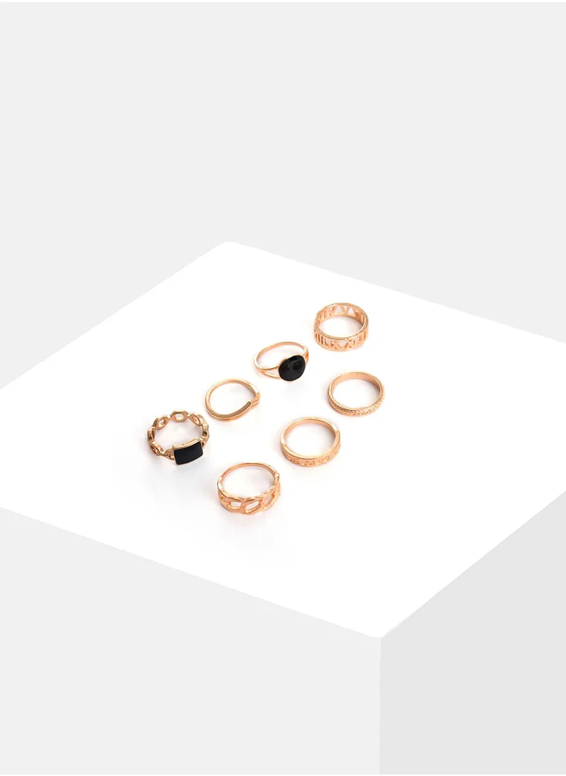 سوهي Set Of 6 Stone Finger Rings