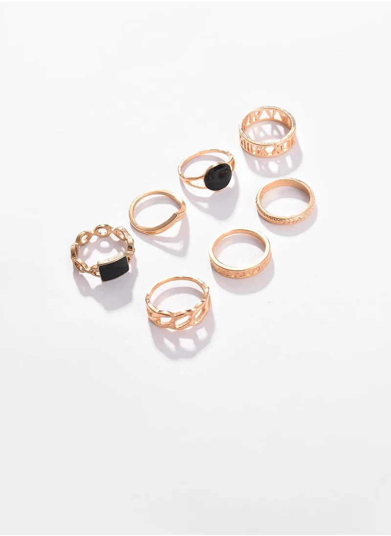 سوهي Set Of 6 Stone Finger Rings