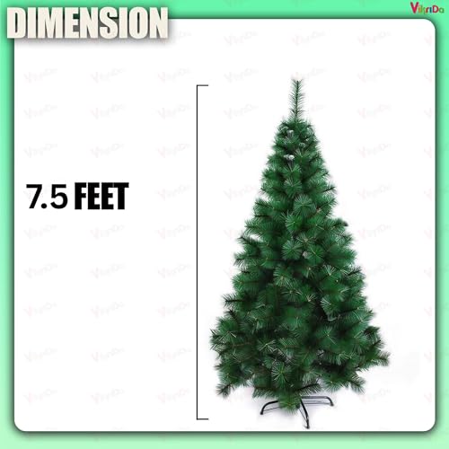 VikriDA 7.5 Feet Artificial Pine Green Christmas Tree | Xmas Tree with Sturdy Metal Stand for Home & Office Decoration - Image 2
