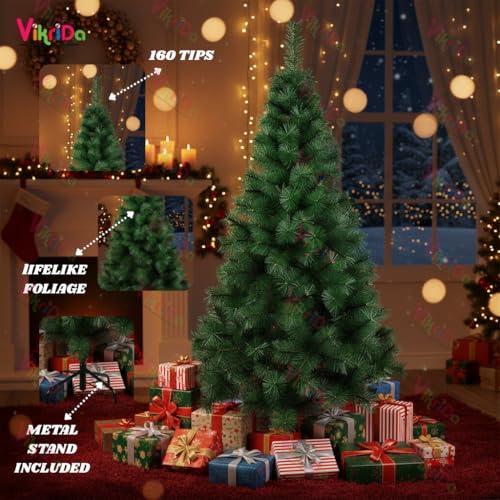 VikriDA 7.5 Feet Artificial Pine Green Christmas Tree | Xmas Tree with Sturdy Metal Stand for Home & Office Decoration - Image 4