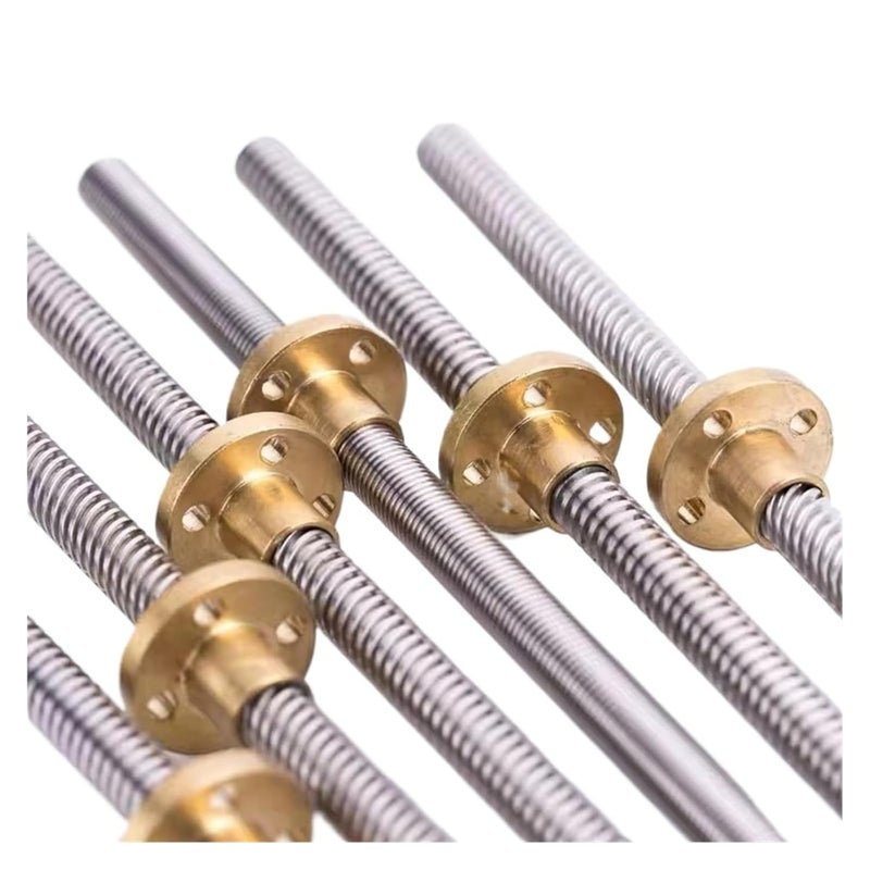 3 Pcs T8 Lead Screw 8mm Lead 2 300mm Trapezoidal Rod with Brass Nut for CNC 3D Printer - Image 2