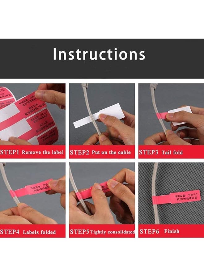 erorex Cable Labels Multi Color Self Adhesive Cable Labels Waterproof Color Tear Resistant Label Stickers For Office Work School Handwriting Cable Organize Computer Cord Laser Printer 180Pcs - Image 4