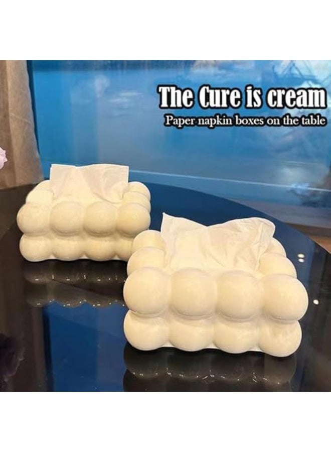 صندوق مناديل على شكل فقاعة مارش ملو - غطاء صندوق مناديل فني ولطيف | صندوق مناديل زخرفي | موزع ورق مناديل ومنظم للسيارة - Image 4