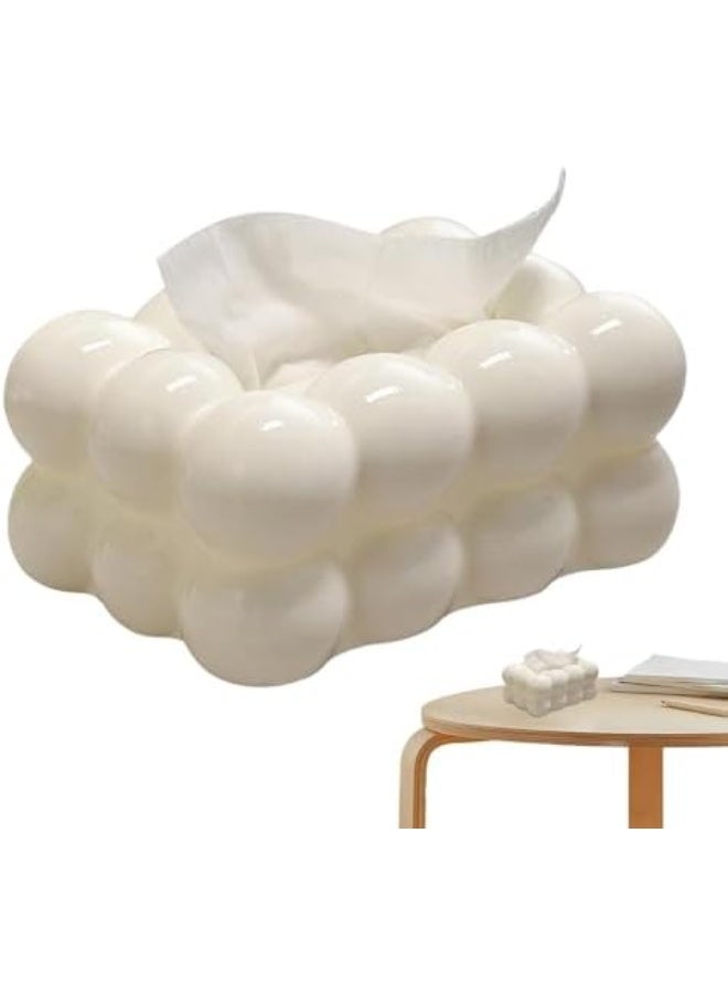 صندوق مناديل على شكل فقاعة مارش ملو - غطاء صندوق مناديل فني ولطيف | صندوق مناديل زخرفي | موزع ورق مناديل ومنظم للسيارة - Image 1