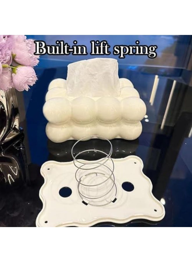 صندوق مناديل على شكل فقاعة مارش ملو - غطاء صندوق مناديل فني ولطيف | صندوق مناديل زخرفي | موزع ورق مناديل ومنظم للسيارة - Image 3