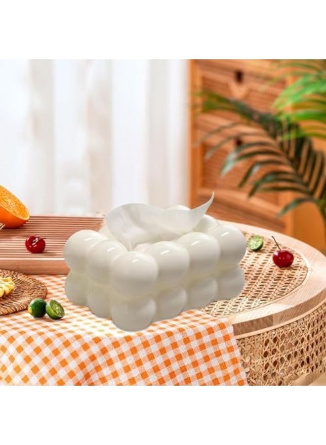 صندوق مناديل على شكل فقاعة مارش ملو - غطاء صندوق مناديل فني ولطيف | صندوق مناديل زخرفي | موزع ورق مناديل ومنظم للسيارة - Image 5