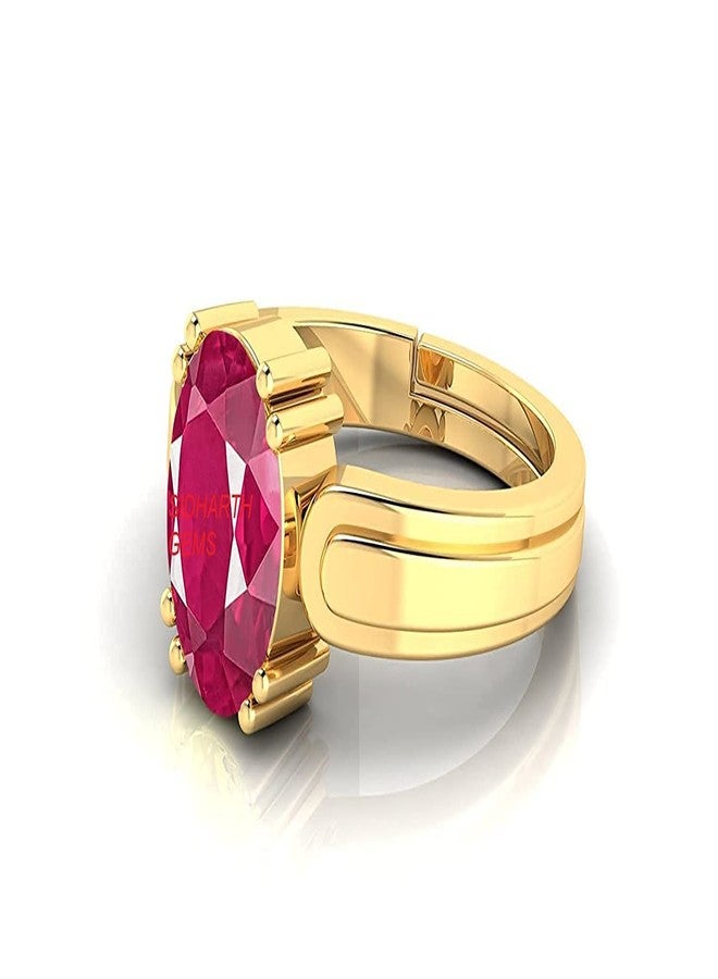 سيدهارث الأحجار الكريمة خاتم Sidharth Gems 7.25 راتي 6.50 قيراط من حجر الياقوت الطبيعي خاتم بانتشداتو قابل للتعديل للرجال والنساء - Image 3