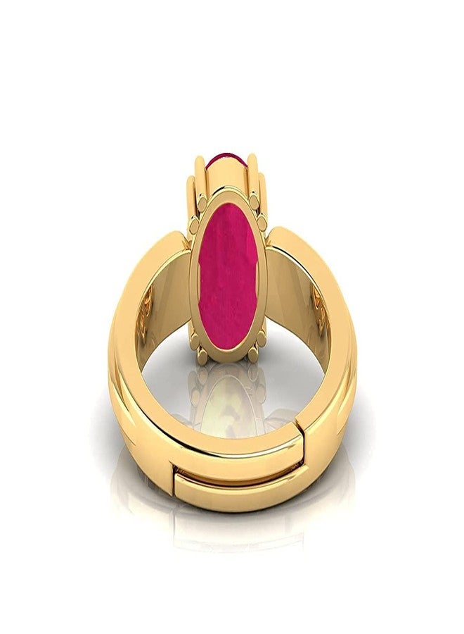 سيدهارث الأحجار الكريمة خاتم Sidharth Gems 7.25 راتي 6.50 قيراط من حجر الياقوت الطبيعي خاتم بانتشداتو قابل للتعديل للرجال والنساء - Image 2