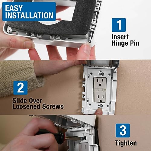 Intermatic WP6000W Low-Profile In-Use Weatherproof Cover, White - Durable Outdoor Outlet Protection | Expandable Design | Easy Installation - Image 4
