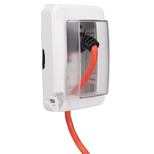 Intermatic WP6000W Low-Profile In-Use Weatherproof Cover, White - Durable Outdoor Outlet Protection | Expandable Design | Easy Installation - Image 1