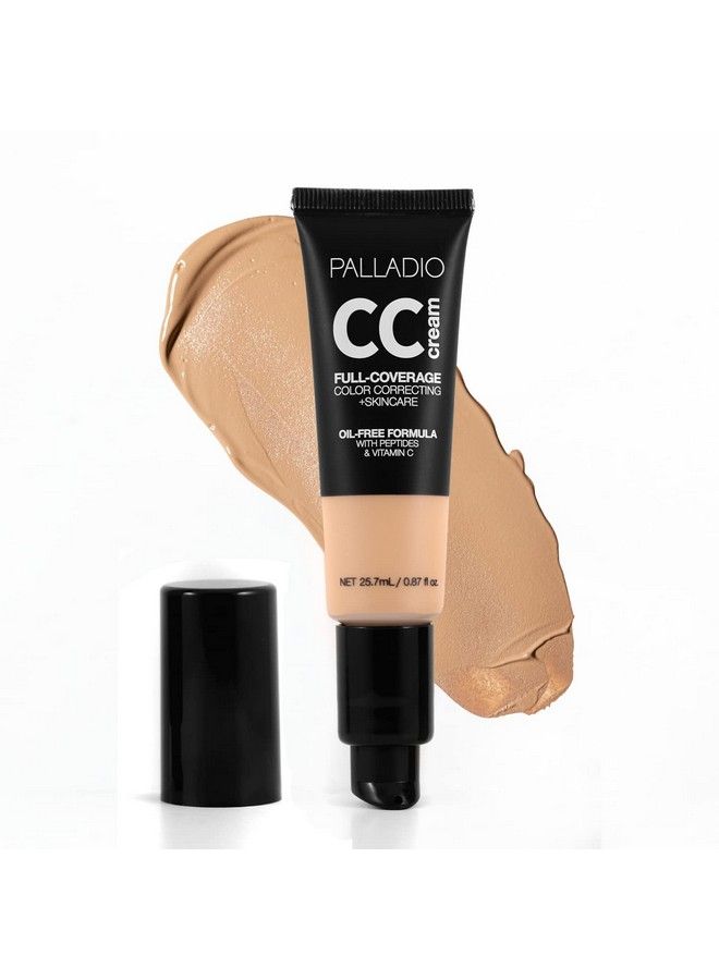 PALLADIO Fullcoverage Color Correction Cc Cream Oilfree With Peptides & Vitamin C Best For Correcting Redness And Uneven Skin Tone Buildable Foundation Coverage (Med 30N Neutral Undertone) - Image 1