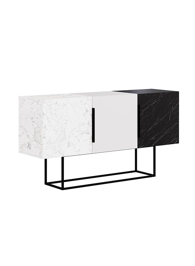Mourah Home Tontini Console - Matt White Marble/White/Matt Black Marble - 2 Years Warranty - Image 4
