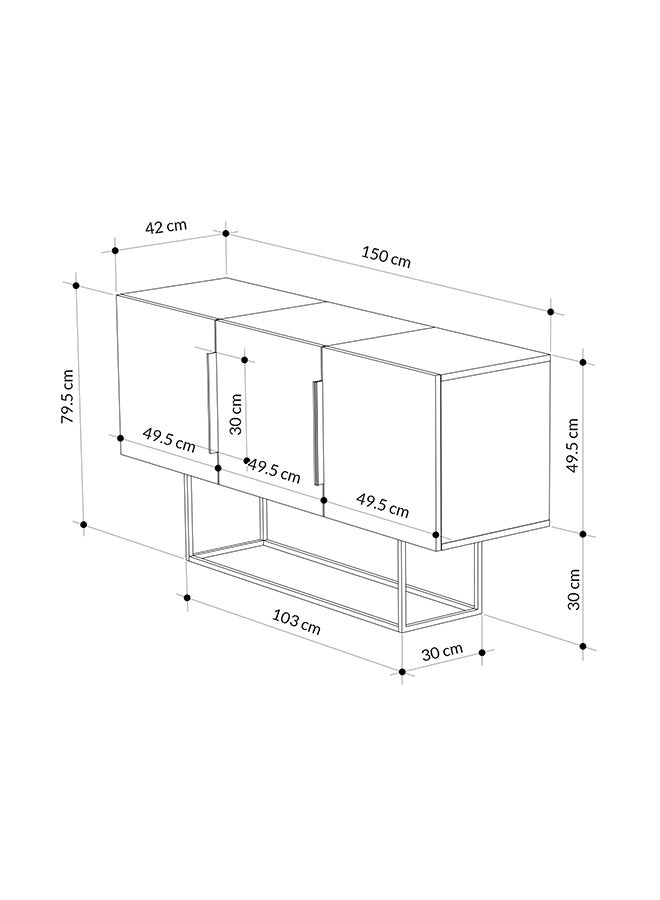 Mourah Home Tontini Console - Matt White Marble/White/Matt Black Marble - 2 Years Warranty - Image 5
