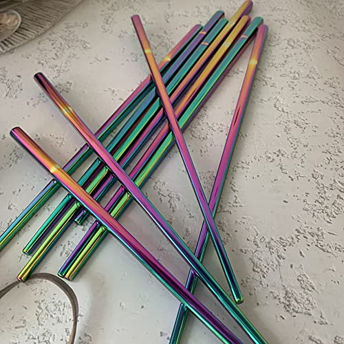 Koolemon 5pairs Polished Multicolor Rainbow 304 Stainless Steel Chopsticks Set,Metal Chopsticks Reusable, Dishwasher Safe, Traditional Chopstick,9.3inch,Chinese Japanese Chop stick - Image 2