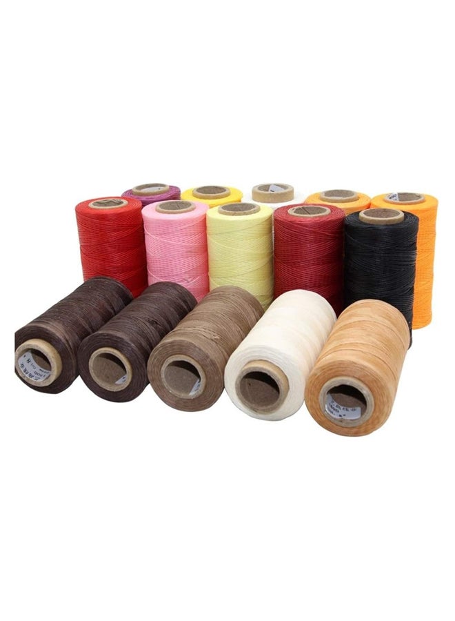 خيط جلد مشمع 150D 250M للحرف اليدوية وأداة الخياطة اليدوية خيط خياطة مسطح مشمع (اللون: 3449) - Image 2