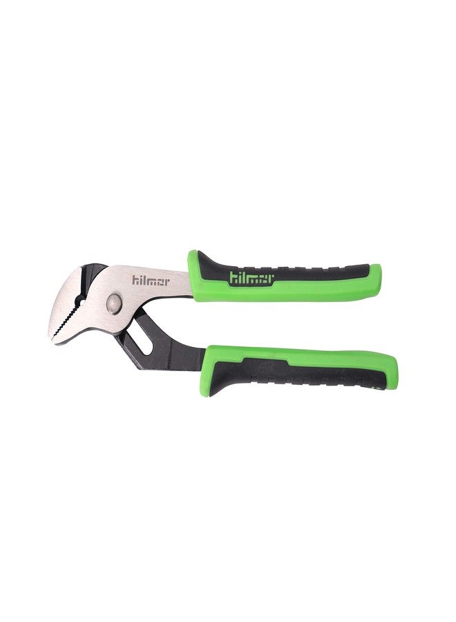Hilmor 8" Tongue & Groove Plier with Rubber Handle Grip, Black & Green, GJP8 1885366 - Image 1