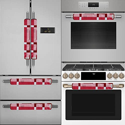 E-Retailer® Exclusive 3-Layered Polyester Combo Set of Appliances Cover (1 Pc. Fridge Top Cover, 3 Pc. Handle Cover, 1 Pc. of Microwave Oven Top Cover and 1 Pc. Top Load Washing Machine Cover) (Purple, Design-Geometric, Set Contains-6 Pcs.) - Image 3