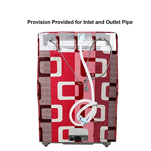 E-Retailer® Exclusive 3-Layered Polyester Combo Set of Appliances Cover (1 Pc. Fridge Top Cover, 3 Pc. Handle Cover, 1 Pc. of Microwave Oven Top Cover and 1 Pc. Top Load Washing Machine Cover) (Purple, Design-Geometric, Set Contains-6 Pcs.) - Image 4