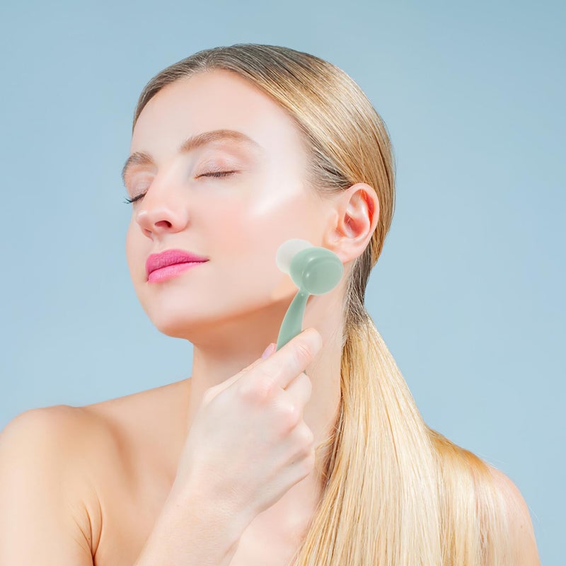 Light Green Manual Facial Exfoliator Brush Soft Bristles Deep Cleansing Blackhead Removal Tool - Image 5