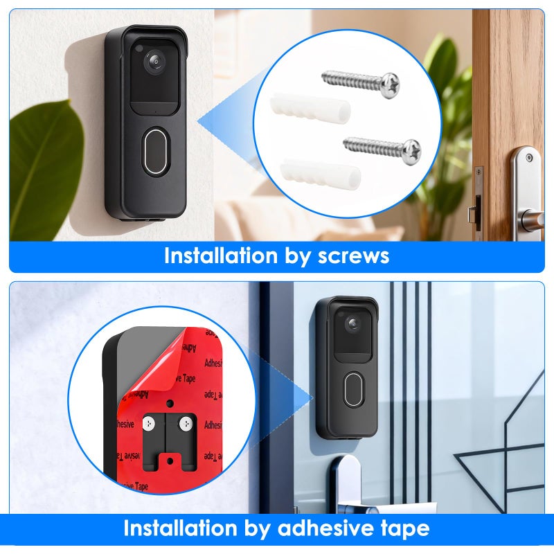 ALERTCAM No Drill Door Mount for Blink Video Doorbell (2025 2nd Gen), Adhesive Mounting Bracket Accessories for Security System, Not for Blink Video Doorbell (2021&2023 Release), Black - Image 3