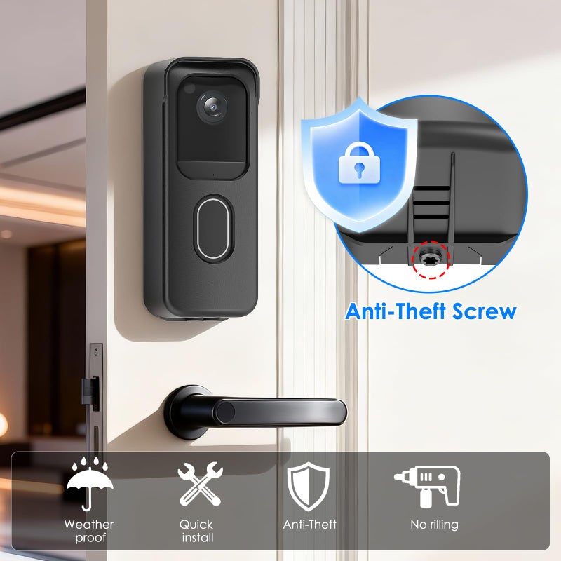 ALERTCAM No Drill Door Mount for Blink Video Doorbell (2025 2nd Gen), Adhesive Mounting Bracket Accessories for Security System, Not for Blink Video Doorbell (2021&2023 Release), Black - Image 5