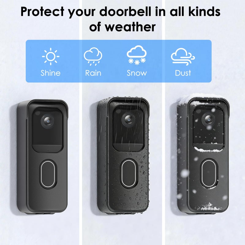 ALERTCAM No Drill Door Mount for Blink Video Doorbell (2025 2nd Gen), Adhesive Mounting Bracket Accessories for Security System, Not for Blink Video Doorbell (2021&2023 Release), Black - Image 4