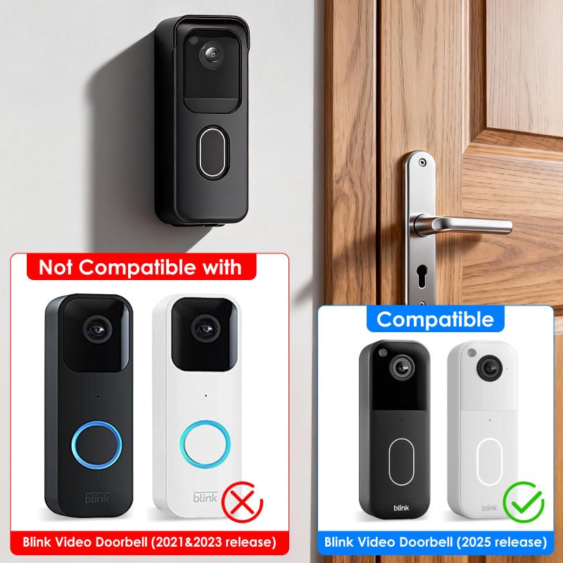 ALERTCAM No Drill Door Mount for Blink Video Doorbell (2025 2nd Gen), Adhesive Mounting Bracket Accessories for Security System, Not for Blink Video Doorbell (2021&2023 Release), Black - Image 2