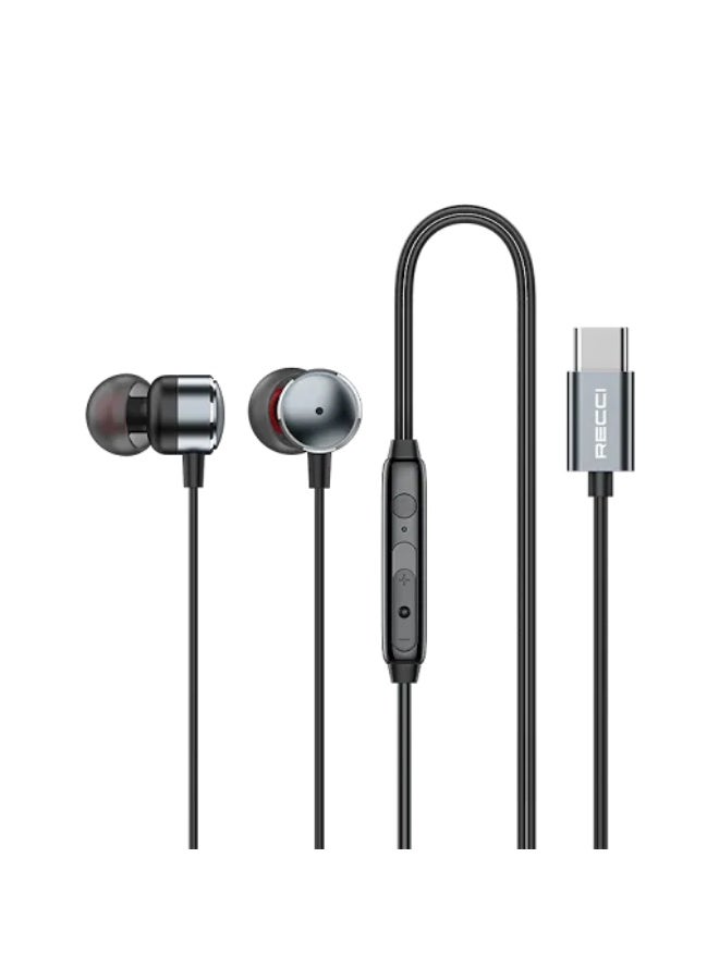 ريتشي Recci rep-l38 Metal Wired Earphone type-c