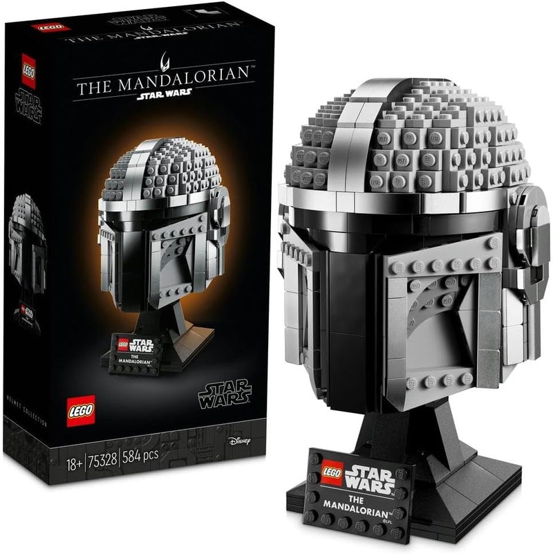 LEGO 75328 Star Wars The Mandalorian Helmet Buildable Model Kit, Display Collectible Decoration Set for Adults, Men, Women, Mum, Dad, Collectible Gift Idea - Image 1