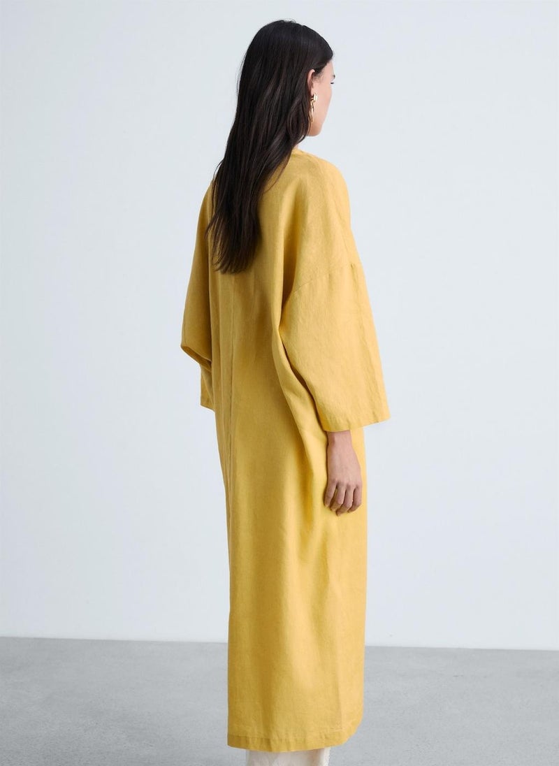 MANGO Mustard Button-Down Dress  - Image 2