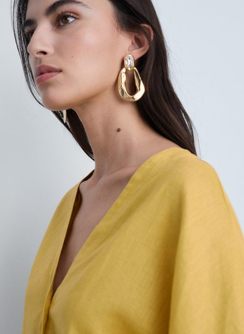 MANGO Mustard Button-Down Dress  - Image 3