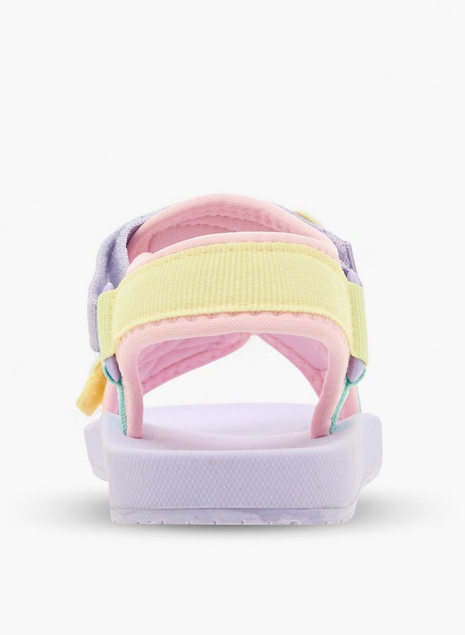 SMILEY Accent Detail Sandals with Hook and Loop Closure - Image 4