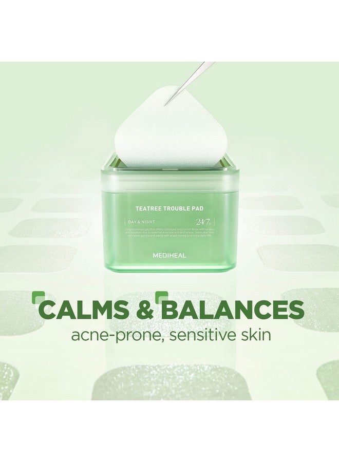 ميدي هيل مناديل MEDIHEAL Teatree Trouble للوجه بخلاصة شجرة الشاي واللاكتوباسيلوس - مناديل قطنية مهدئة للبشرة الحساسة والمعرضة لحب الشباب - شاش نباتي للوجه، 100 منديل - Image 3