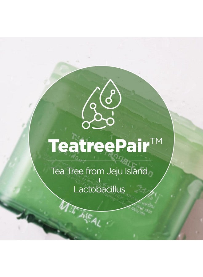 ميدي هيل مناديل MEDIHEAL Teatree Trouble للوجه بخلاصة شجرة الشاي واللاكتوباسيلوس - مناديل قطنية مهدئة للبشرة الحساسة والمعرضة لحب الشباب - شاش نباتي للوجه، 100 منديل - Image 4