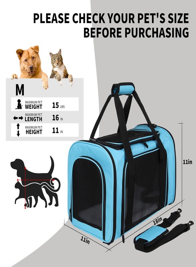 Yipincover Pet Carriers Soft-Sided Airline Approved Carrier Bag for Small Cats Dogs (Medium,Blue) - Image 4