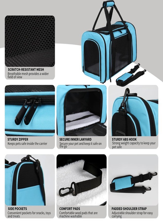 Yipincover Pet Carriers Soft-Sided Airline Approved Carrier Bag for Small Cats Dogs (Medium,Blue) - Image 3