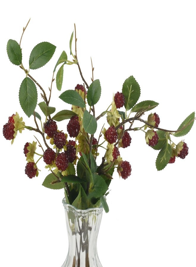 VIOCIWUO Artificial Raspberry Stem 3Pack, Simulated Raspberry Branch Lifelike Flowers Plant Berries for DIY Home Kitchen Wedding Party Decoration Photography Props(14.96Inch, Cherry Red) - Image 1