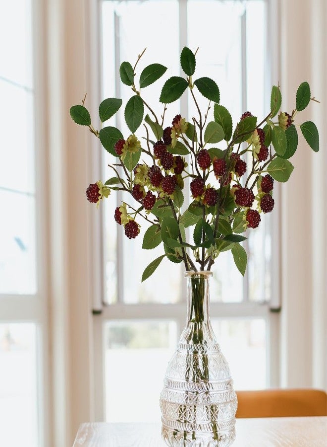 VIOCIWUO Artificial Raspberry Stem 3Pack, Simulated Raspberry Branch Lifelike Flowers Plant Berries for DIY Home Kitchen Wedding Party Decoration Photography Props(14.96Inch, Cherry Red) - Image 5