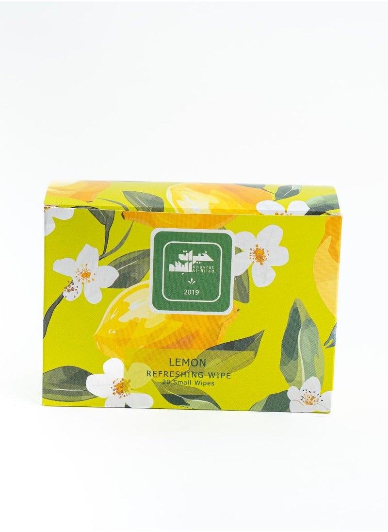 Generic Refreshing Antibacterial Wet Wipes with Scent ( LEMON ) - 20 Wipes  - Image 1