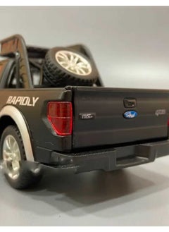 Generic 1/32 Scale Ford Raptor F150 Diecast Alloy Truck Model with Sound, Light, Opening Doors, Pull Back (Black, No Box)  - Image 4