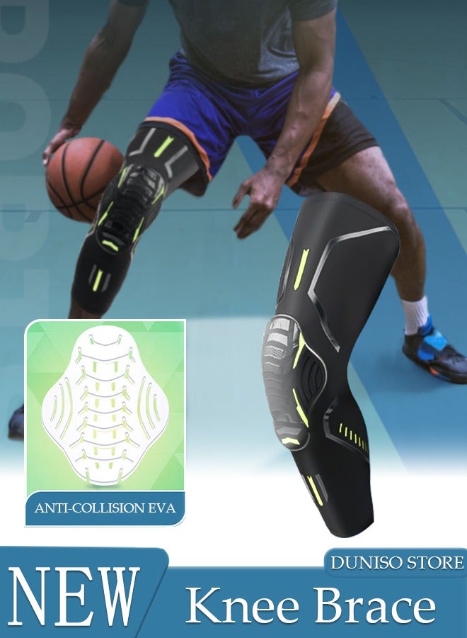 DUNISO وسادة ركبة شديدة التحمل وأكمام ركبة مبطنة للرجال والنساء قابلة للتنفس شبكية خلفية مرنة مع سيليكون مقاوم للانزلاق مرونة عالية لكرة السلة والبيسبول وكرة القدم والمصارعة وركوب الدراجات - Image 1